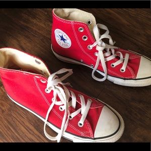 Red (fun!) Converse high tops
